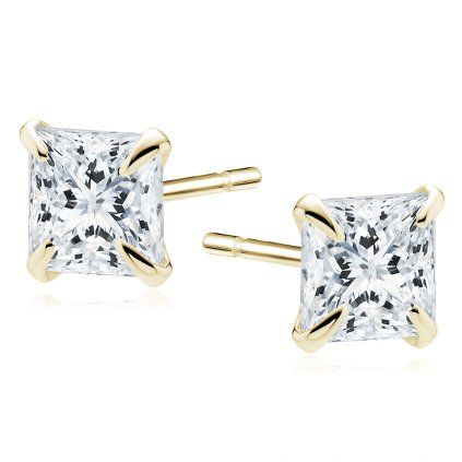 Stříbrné zlacené náušnice SQUARE 4mm - LUNICA.cz